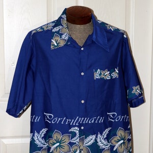 Vanuata Port Vila Hawaiian Style Shirt - Handmade - Vintage - Size Unmarked - 100% Cotton