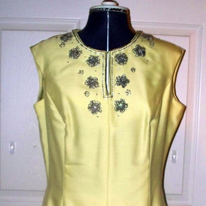 1960s Maternity Skirt Suit -  Tunic  - Skirt - Handmade - Beaded Front