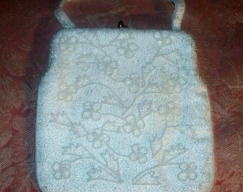 1950s Magid Seed Beaded Clutch - Purse - Handbag - Hand Beaded  - Vintage - Made in Japan - Wedding Purse