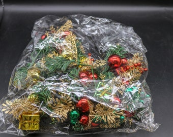 Tüte mit Vintage Weihnachtskranz/Blumen-Picks - Weihnachtsgeschenk-Picks - Ornament-Picks