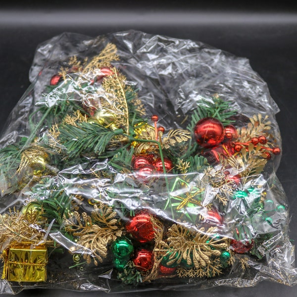 Bag of Vintage Christmas Wreath/Floral Picks - Christmas Present Picks - Ornament Picks