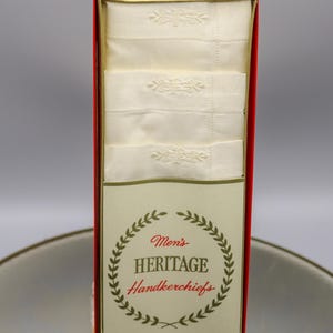 Vintage &quot;F&quot; Monogram Men&#39;s Heritage Handkerchiefs - Mint in Box - Original Box - Set of 3
