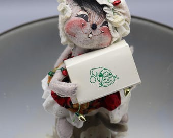 Vintage 1998 ANNALEE Mouse with Box & Holiday Lights - Original Tag - Pre-Owned - Vintage Christmas