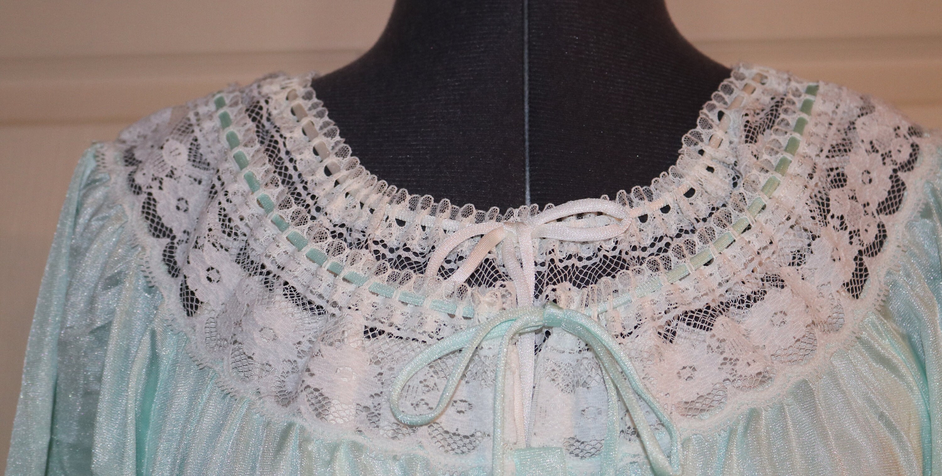 1960s Flair Night Gown W/ Robe Light Blue Robe White Night | Etsy