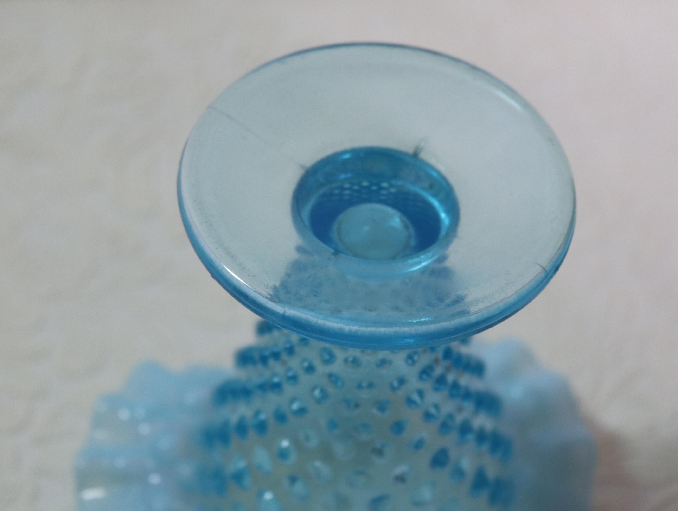 ヴィンテージ フェントン ブルー オパールセント ホブネイル花瓶