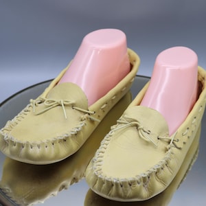 Vintage 1960s Moccasins - Genuine Leather Shoes - Gently Worn - No Markings