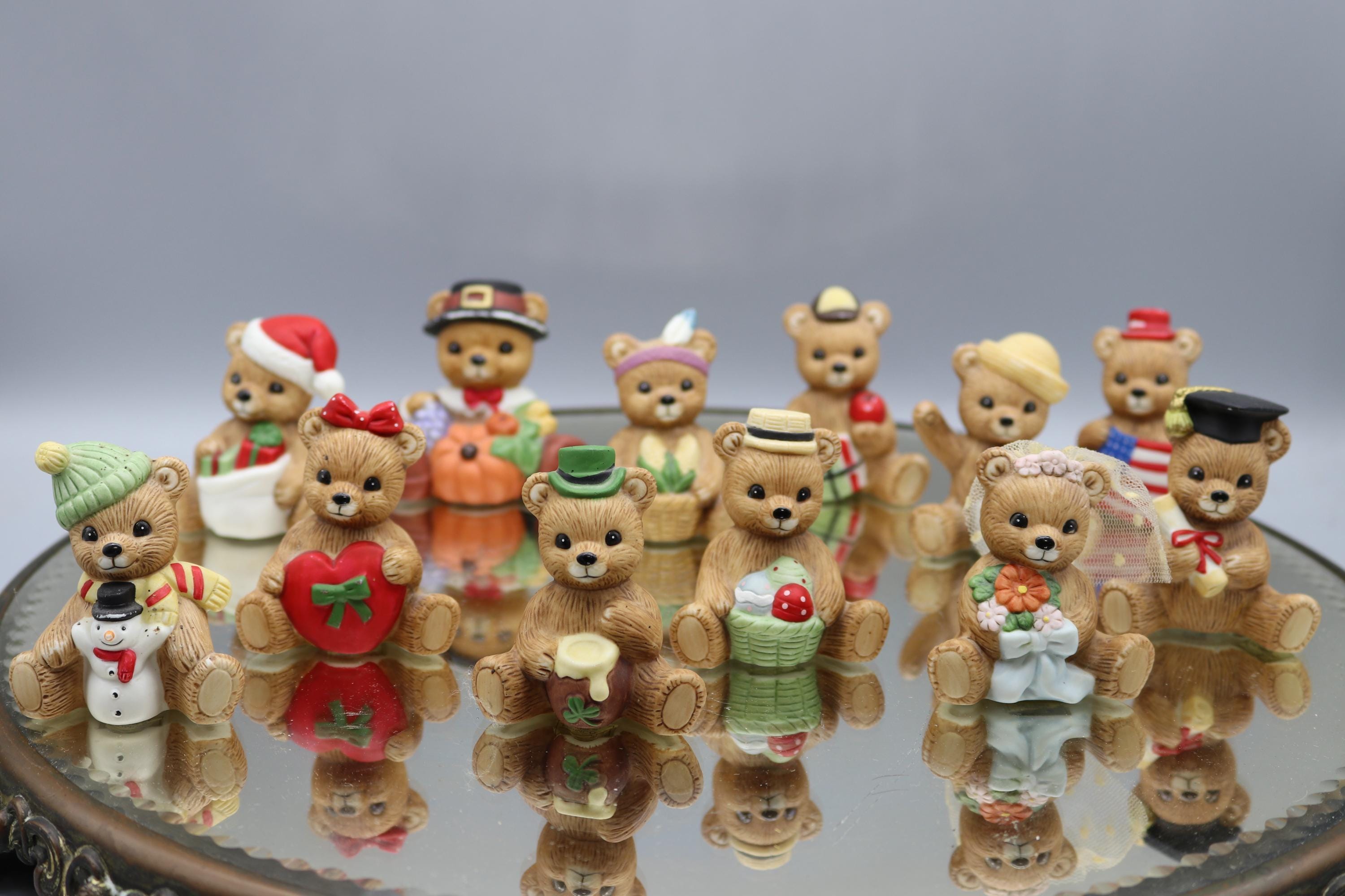 Vintage teddy bear porcelain figurines - Etsy 日本