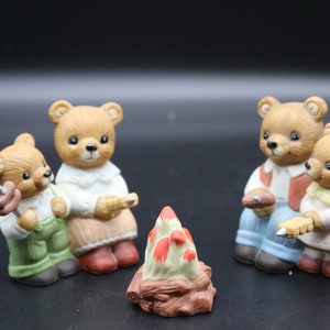 Homco Teddy Bear Campfire Figurine Set - Set 1446