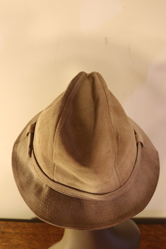 Vintage Men's Suede Fedora Hat  - Brown - Made in… - image 5