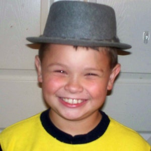 1950s Boy&#39;s Fedora Hat  - Grey - Made in USA - Maker Unknown - Size  6 1/4