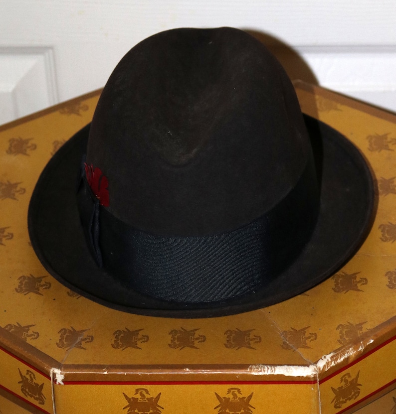 Chapeau Fedora Vintage Knox Avec Plume - Taille 7 1/8 Pour Homme - Occasion Bon état