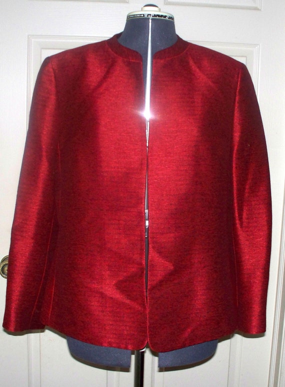 1990s KASPER Suit Jacket  - Vintage - Red - Size … - image 1