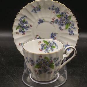 Vintage Royal Tuscan &quot;Forget-Me- Not&quot; Tea Cup & Saucer
