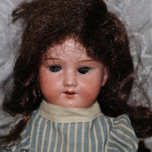 Antique Armand Marseille Porcelain Doll - Made in Germany - 390n 3/0 X-M - Composition Body - Blue Glass Eyes - 14&quot;