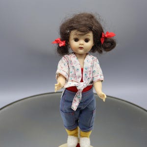 Vintage 1950s Elite Creations &quot;Vicki&quot; Roller Skating Doll - Ginny Style Doll - ML - Sleep Eye - SLW - Hard Plastic - Brunette Hair