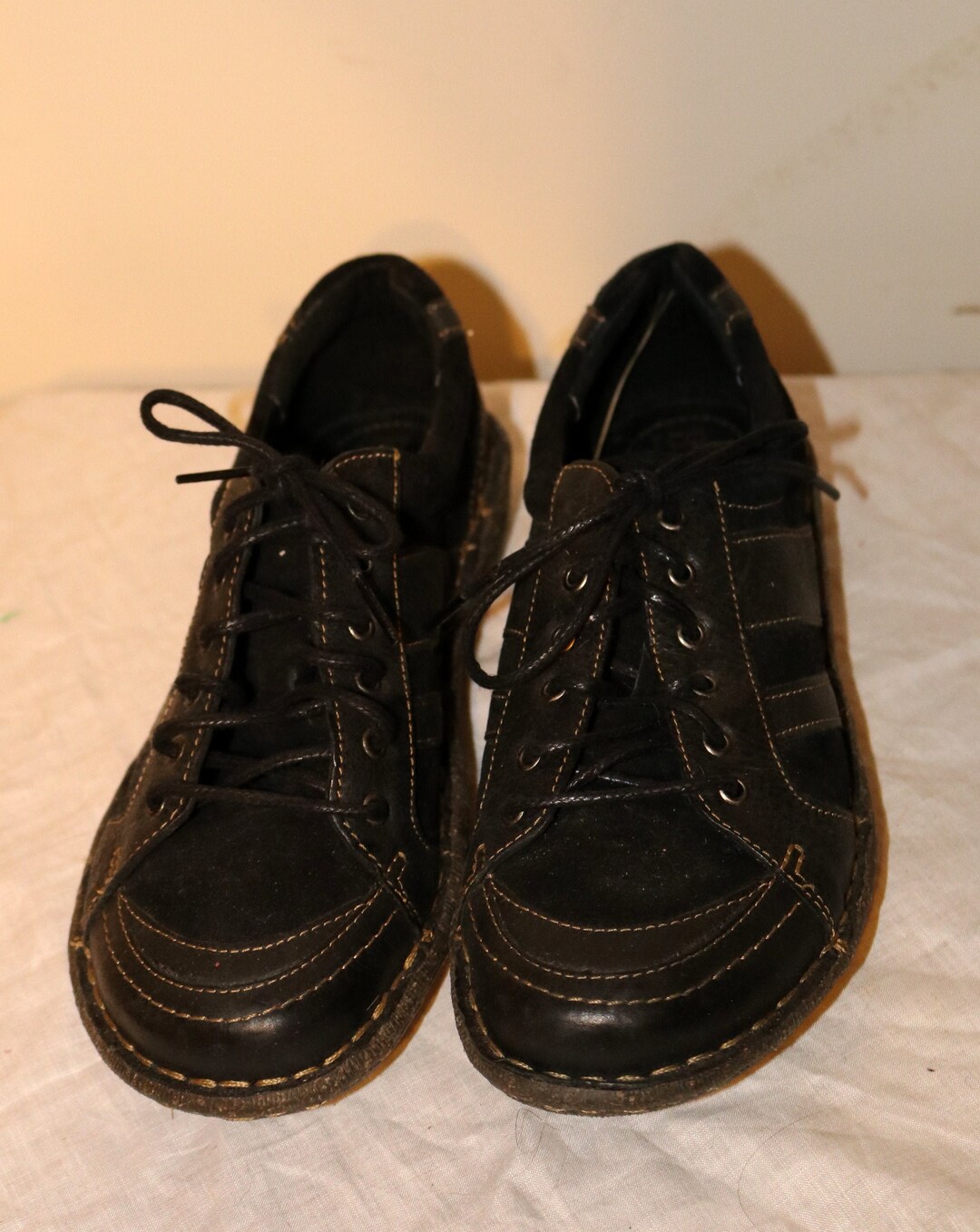 Born Black Leather & Suede Oxfords Size 7.5/38.5 M/W - Etsy