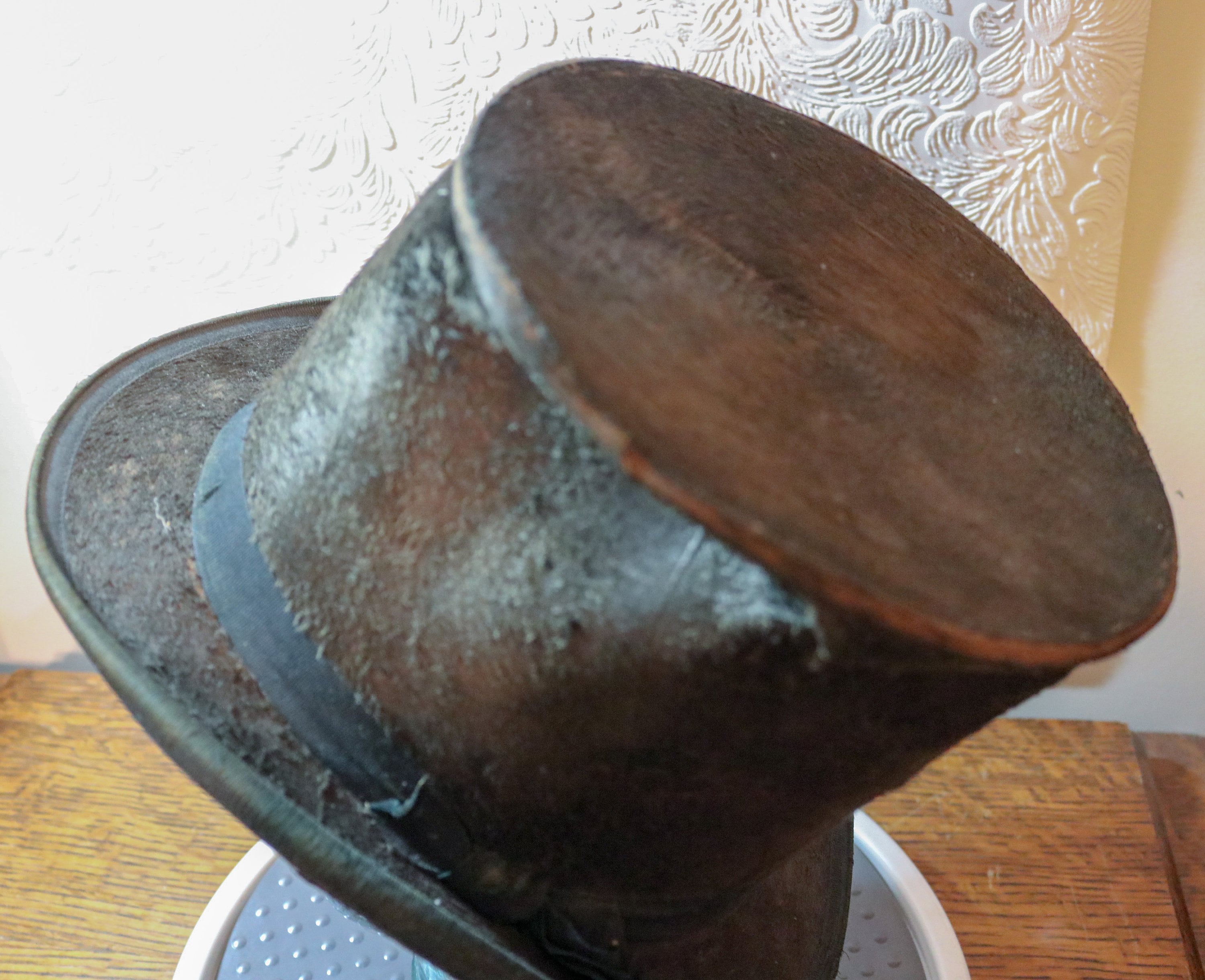 Vintage Beaver Skin Stove Pipe Hat - S&S Broadway Hat - F