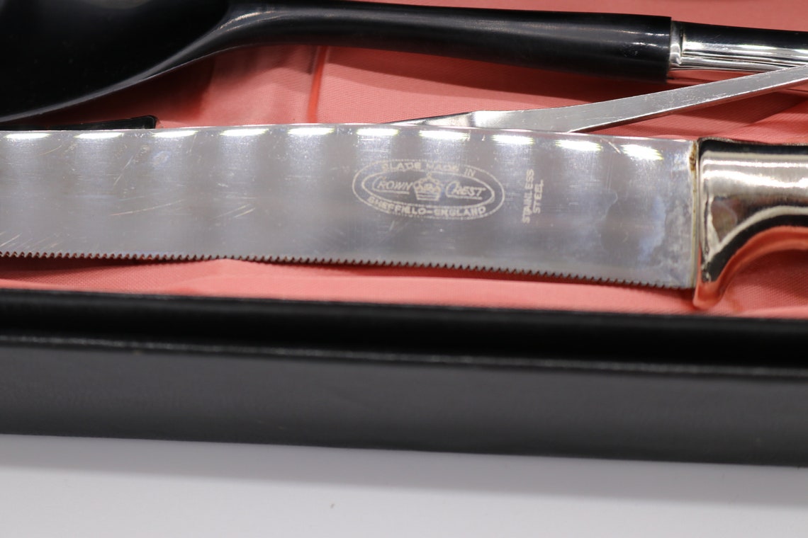 Crown Crest Sheffield Stainless Steele 10pc Carving and Salad Etsy