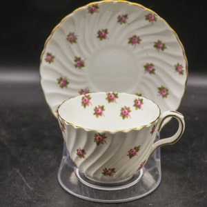 Aynsley Miniature Rose Cup & Saucer - Bone China - Made in England