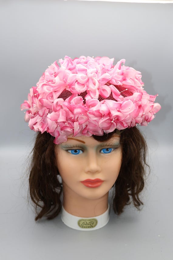 Vintage Pillbox Hat pink new VINTAGE Wool Felt Women Pillbox Hat Ladies Cadet Military  main image 3