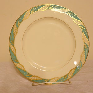Vintage Lenox &quot;Bellevue&quot; Sea Green Salad/Dessert Plate - Made in USA - Circa 1930s - Very Good Condition