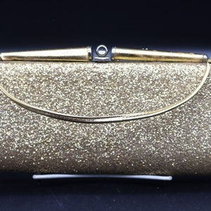 1960s Gold Glitter Clutch - Purse -  Vintage - Party Bag