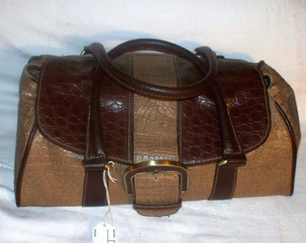 Bueno Doctor Handbag Purse  - Faux Reptile  - Vintage