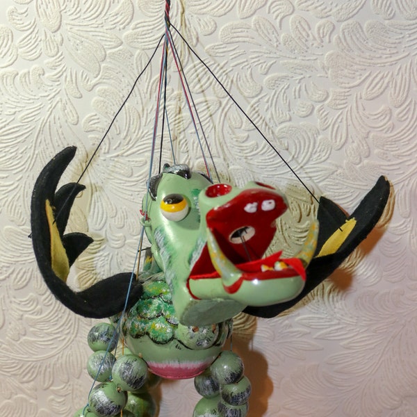 Vintage 1960s Pelham Puppets Marlborough Wilts Mother Dragon Marionette Puppet - Vintage Toys