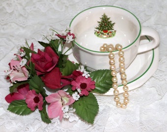 Pfaltzgraff Weihnachtsbesteck ALLES Original - Tasse und Unterteller Set - Kaum benutzt