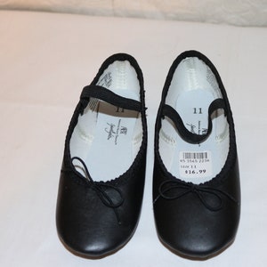 ABT Spotlights Black Leather Ballet Slippers - Kids Size 11 - Brand New in Box