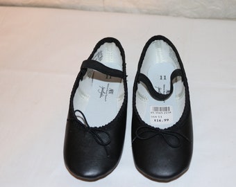 ABT Spotlights Black Leather Ballet Slippers - Kids Size 11 - Brand New in Box