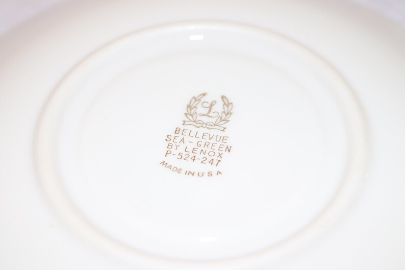 Vintage Lenox bellevue Sea Green Cup & Saucer Etsy