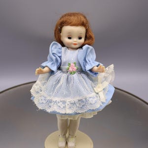 Vintage Betsy McCall Doll: 1950s Brunette, Blue Dress, 8&quot; Vogue Outfit
