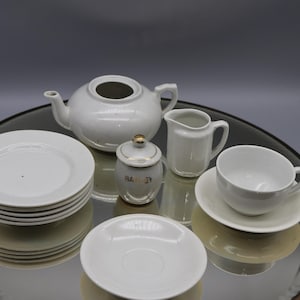 Vintage White China Tea Set - 16 Piece - English Style Replacement Pieces