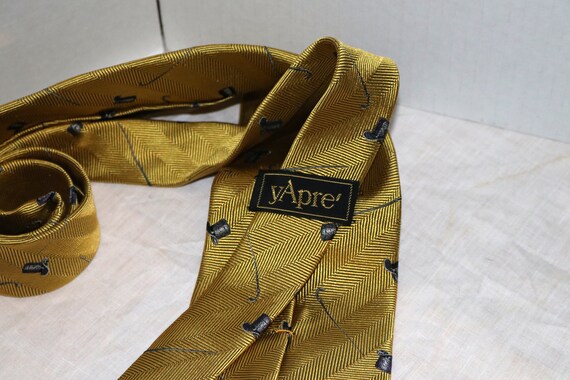 Vintage yApre' Men's Tie  - Top Hat Cane - 100% S… - image 4