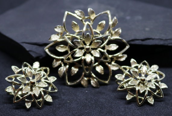 Parure Vintage Sarah Coventry 1960 - Boucles D'oreilles Clips, Broche, Parfait état