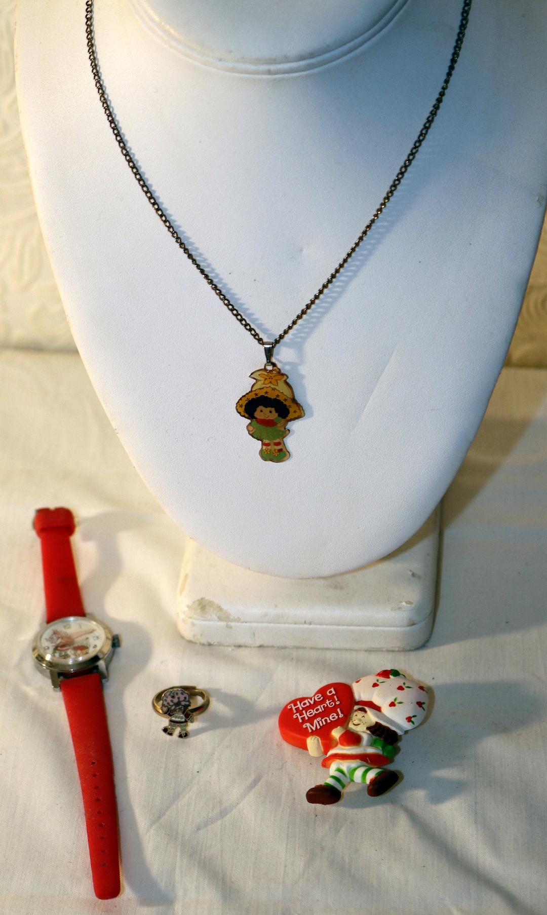 Vintage Strawberry Shortcake Jewelry Lot - 1980s - 1st Gen Watch 