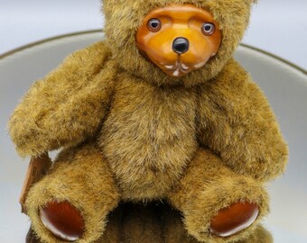 Vintage Raikes Wood Faced Bear - Original Hangtag but No Interior