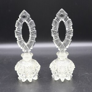 Vintage Matched Pair of Perfume Bottle - Hollywood Regency Perfume Bottle - Large Decorative Stoppers