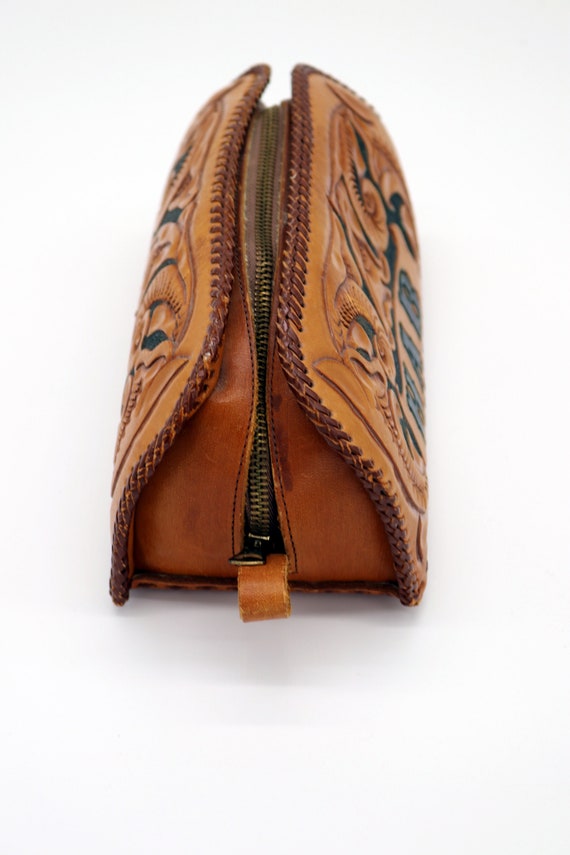 Vintage 1970s Tooled Leather Toiletry Kit All Origi… Gem
