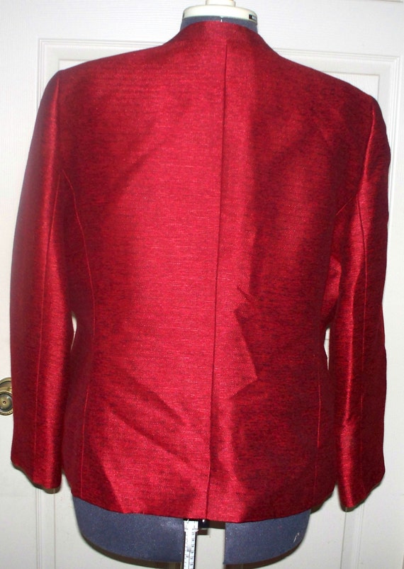 1990s KASPER Suit Jacket  - Vintage - Red - Size … - image 3