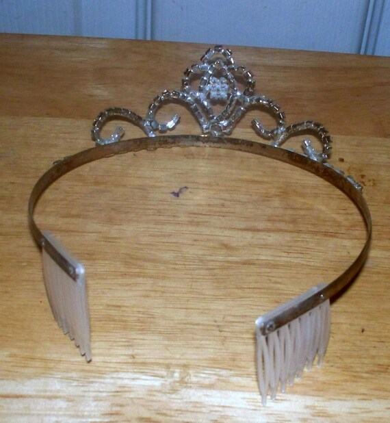 Crystal Rhinestone Tiara - Double Comb - Semi Cir… - image 5