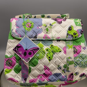 Vintage Vera Bradley Nicole Sateen Handbag - Floral Top Handle Purse