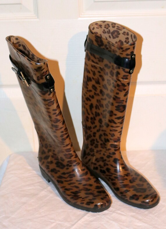 ralph lauren cheetah rain boots