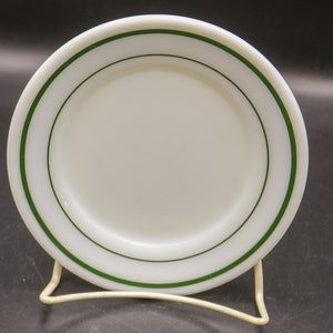 1950s Pyrex Tableware Double Green Stripe Bread & Butter Plate - Made in USA - Restaurant Ware - Pre-Owned - Corning - 704-33