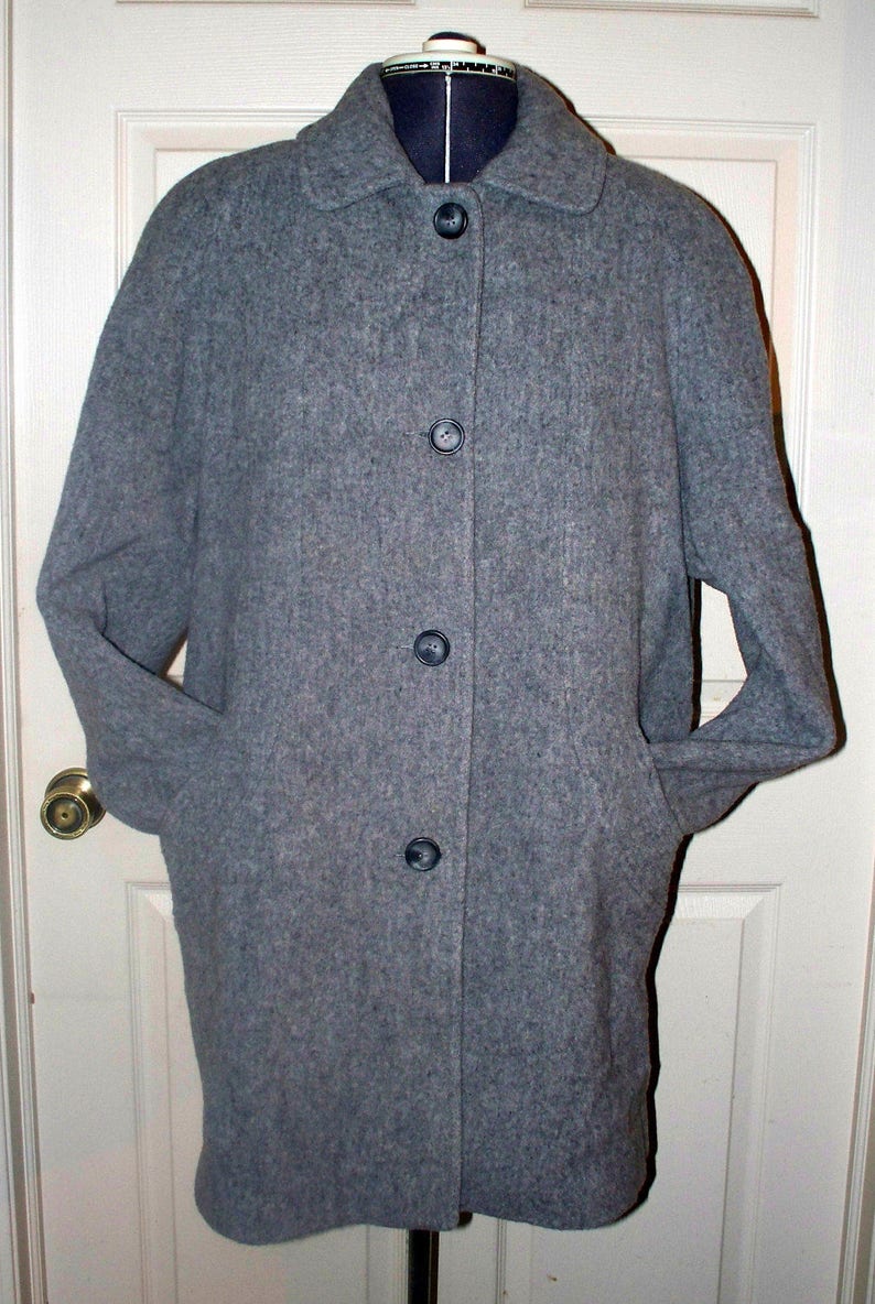 1960s Herman Kay Wool Coat Gray Three Quarter Length | Etsy