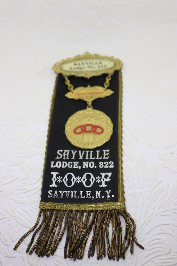 Antique IOOF Past Grand Ribbon - Sayville Lodge No