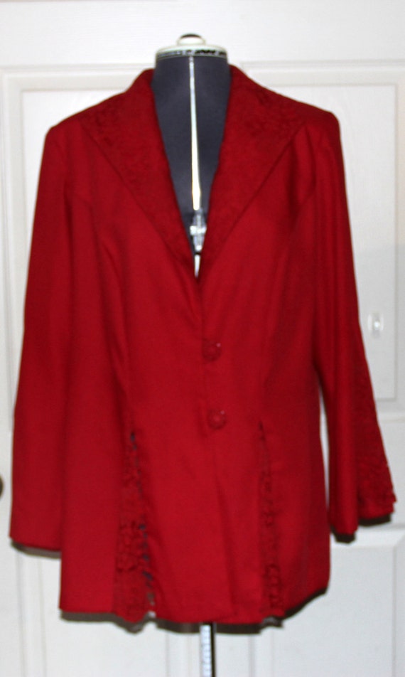 Vintage Evening Jacket  - Blazer - Red - Wedding … - image 1