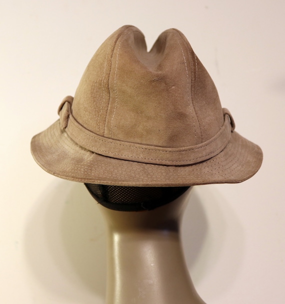 Vintage Men's Suede Fedora Hat  - Brown - Made in… - image 3