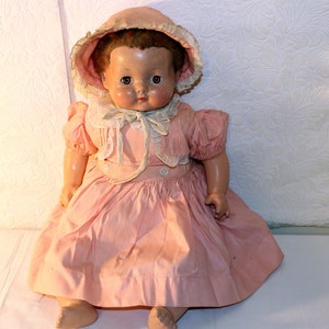 1940s Composition Effanbee "Sweetie Pie" Doll - 19" Doll - Lambs Wool Wig - Flirty Sleep Eyes - Made in USA